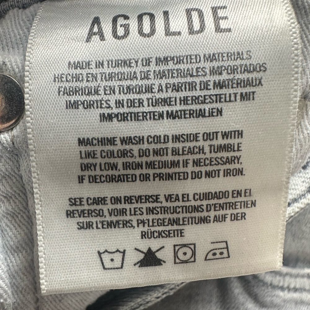 AGOLDE  TONI Mid Rise Straight Slim Ankle Jeans Gray size 26 - Picture 14 of 16